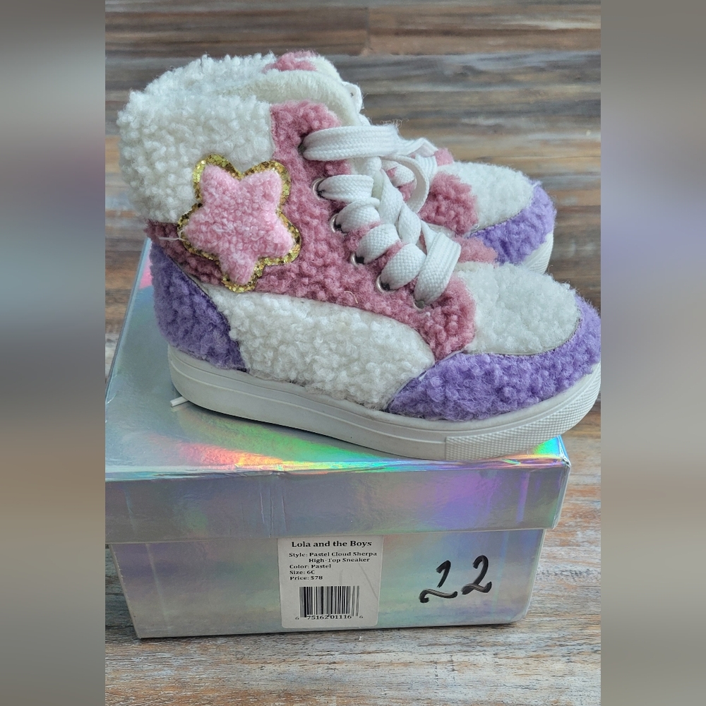 Kids' Pink and Purple Star Sneakers